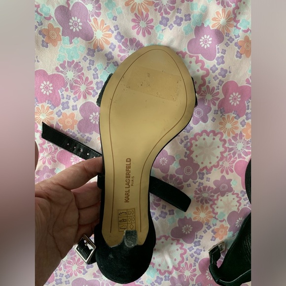 Karl Lagerfeld black suede strapped heels size 8.5? - Picture 12 of 16